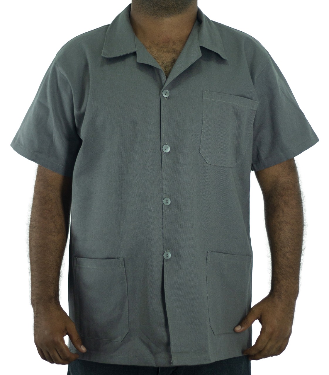 Bata manga curta em brim