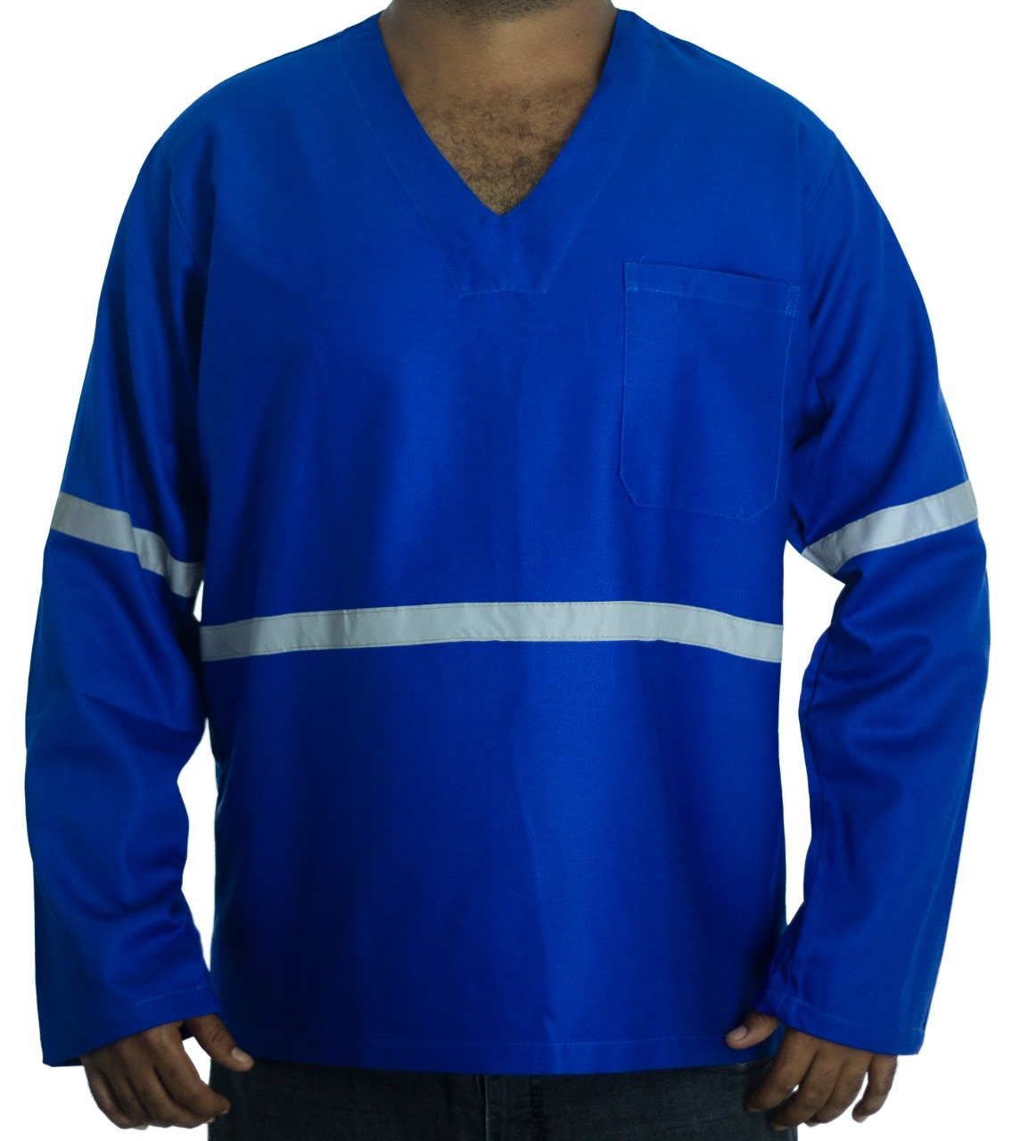 Camisa V em brim - Imagem 2